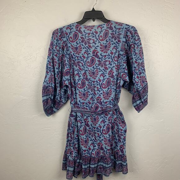 Cleobella Blue Paisley Mini Dress - Picture 3 of 11